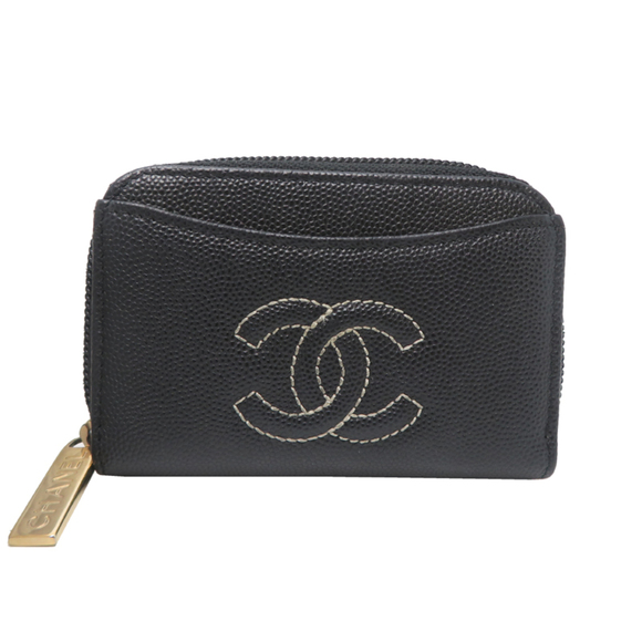 Chanel Timeless Women's Card Case A82634 Caviar Leather Black